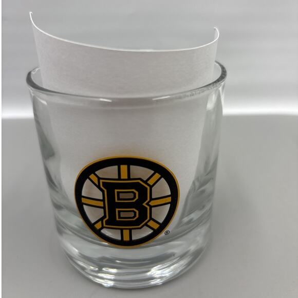 Boston Bruins Jack Daniels Whiskey Rocks Glasses Bruins Logo Set of 4 Cups 3.2” - Picture 3 of 3